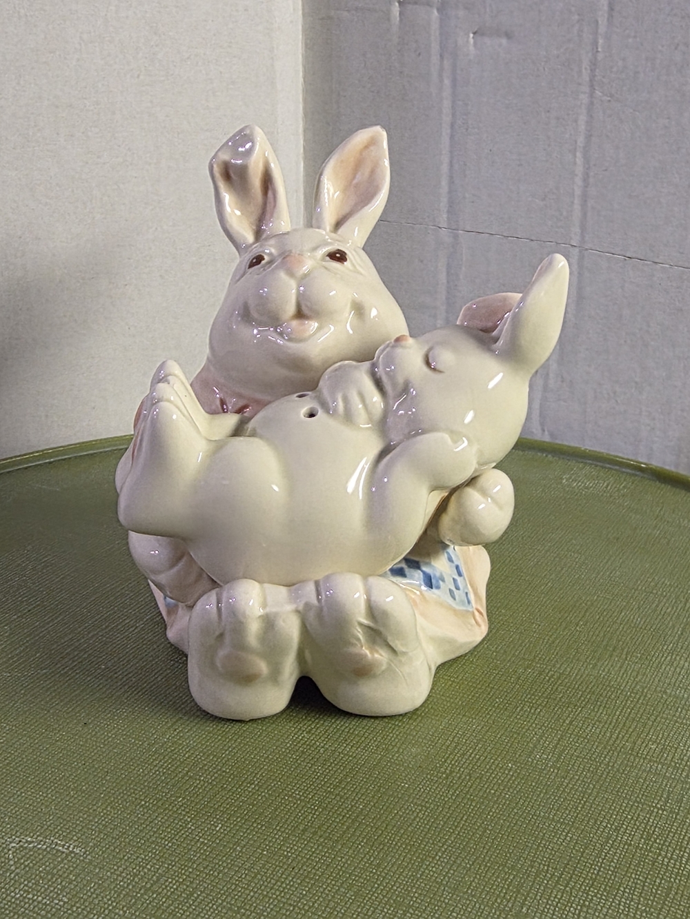 Mother Rabbit by Fitz & Floyd Stacking Salt & Pepper Set